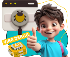 Тестирование & Vibe Debug. Охотники за багами - КИБЕРшкола программирования для детей, компьютерные курсы для школьников, начинающих и подростков - KIBERone г. Изобильный