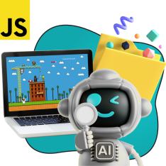 Язык программирования JavaScript + AI. Проектное обучение + геймификация + AI-помощники - КИБЕРшкола программирования для детей, компьютерные курсы для школьников, начинающих и подростков - KIBERone г. Изобильный
